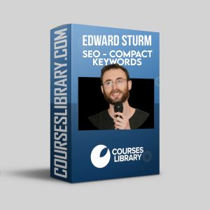 Edward Sturm - Compact Keywords course cover featuring sleek design elements symbolizing SEO optimization and targeted keyword strategies.