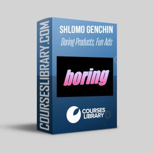 Shlomo Genchin marketing course banner showing creative advertising concepts transforming dull products into fun, engaging ads with vibrant visuals and playful design.