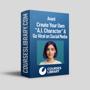 Avani course interface showing custom AI character creation tools for social media virality.